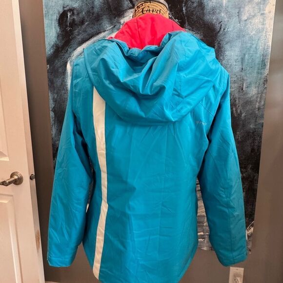 Women's Blue Hooded Jacket - Picture 2 of 8